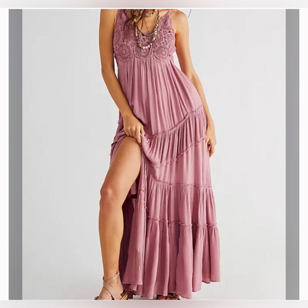 FREE PEOPLE Endless Summer Inesa Crochet tiered Maxi Dress